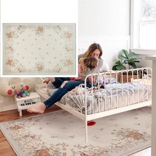 Rustic Pastoral Style Bedroom Carpet Flower Jacquard Rug Europe Carpet For Living Room Floor Washable Sofa Table Home Mat Dining