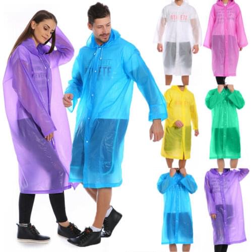 Faroot 100pt EVA Women Man Raincoat Thickened Waterproof Rain Poncho Coat Adult Clear Transparent Camping Hoodie Rainwear Suit