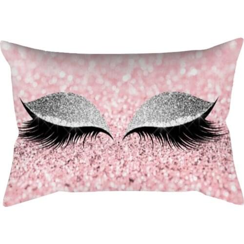1pc Eyelash Throw Pillowcase Polyester Cushion Cover Soft Decor Protected Decoration 30*50CM