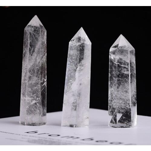 1PC Natural White Clear Quartz Crystal Point Tower Healing Stone Energy Ore Mineral Obelisk Home Decor Ornaments 50-80mm