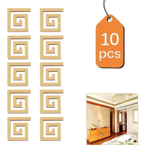 10Pcs Geometric Mirror Wall Sticker Waist Line 3D Acrylic DIY Home Decoration Sticker Mural Modern Wall Sticker Decor