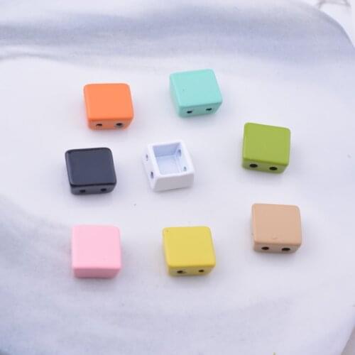 10pcs/lot 8mm candy-colored Square Bead Children Handmade Bracelet Tile Beads For Jewelry Making Findings