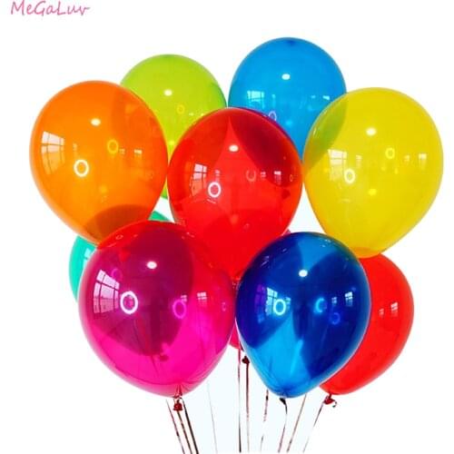 14pcs 10inch Mixed Crystal Color Balloon Transparent Latex Party Ballon Round Helium Air Globos For Birthday Wedding Decoration