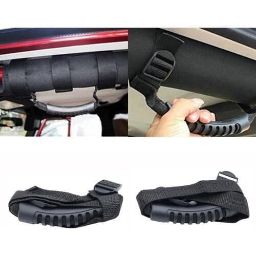 2PCS Black Roll Bar Grab Handles Handlebar For Jeep Wrangler Accessorises TJ JK Roll Bar Mount Side Grab Handle Handles Kit