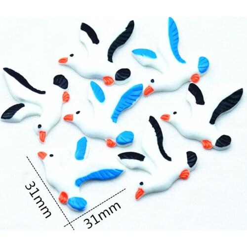31mmX31mm 20PCS Resin Flatback Seagulls|Flatback Sea Beach Miniatures|Summer Holiday miniatures