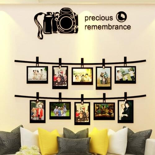 3D Crystal Acrylic Stereo Wall Sticker Photo Frame Wall Creative Living Room TV Background Wall Decoration Sticker Wall