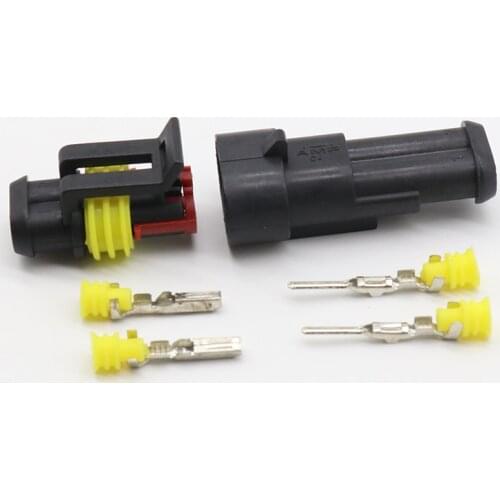 5kits Flame retardancy 2P auto connector waterproof automotive Wire Connector Plug 2 Pins Electrical Car Motorcycle HID