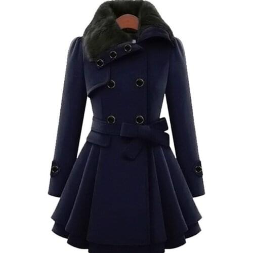 5XL Winter Jackets Women Wool Coat Women Windbreaker Warm Outwear Button Closure Asymmetrical Hem Cloak Coat Abrigos Mujer