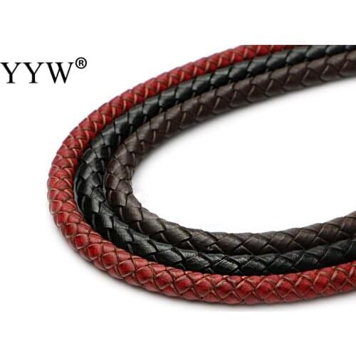 8mm Black Brown Red Leather Cord Waxed Thread Cord String Strap For Diy Making Necklace Rope Jewelry Handmade Necklace Bracelet
