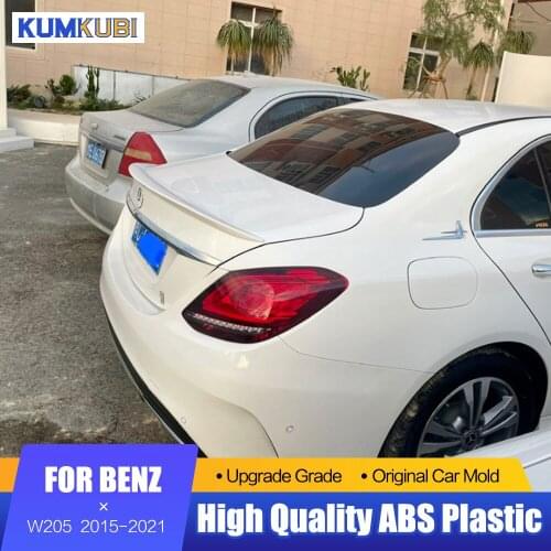 For Mercedes Benz C-class W205 Spoiler 4Door Sedan C63 C43 Style C180 C200 C260 ABS Tail Wing Unpainted Primer Color 2015-2021