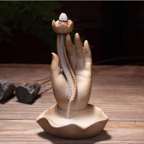 Stoneware bergamot backflow incense burner retro ceramic ornaments home decorations