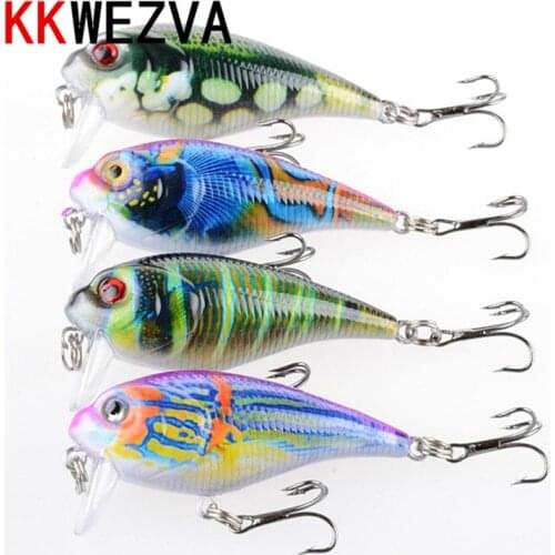 KKWEZVA 9G 5.5cm New Temptation Fishing Lures Minnow Crank Bait Crankbait Bass Tackle Treble Hook bait wobblers fishing