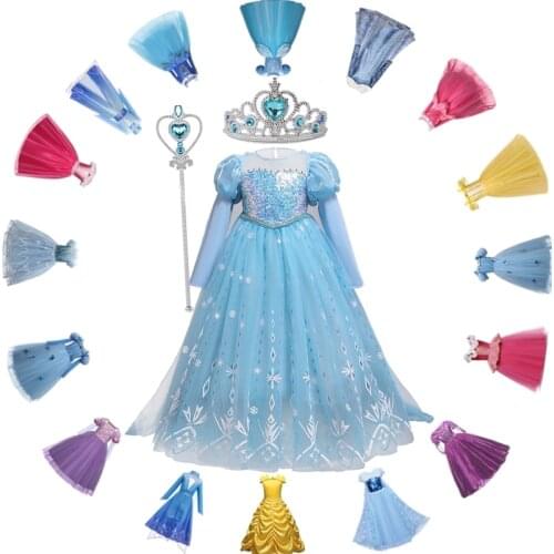 Halloween Costumes Girls Dress For Halloween 4-10T Children Carnival Dress Up Birthday Party Dress Kid Cosplay Princess Vestidos