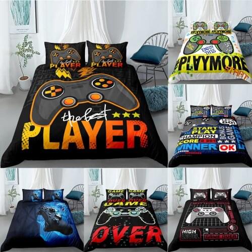 Creative Gamepad Bedding Set for Boys Funny Game Printed Comforter Cover Boy Kids Duvet Cover Queen King Home Textile