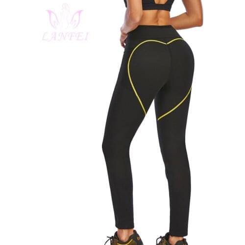 LANFEI Neoprene Sauna Sweat Pants Women High Waist Trainer Legging Shaper Capris Hot Thermo Slimming Gym Workout Corset Trousers