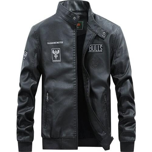 Season Directly Mens Pu Leather Clothing Increase Down Loose Man Jacket Pu Skin