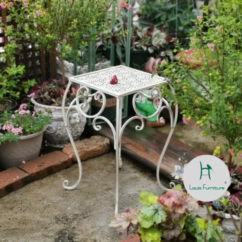 Louis Fashion Plant Shelves American-style retro iron bench three-piece garden balcony ladder flower rack potted decorative