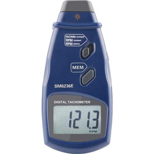 Portable Digital Tachometer Laser Non-Contact RPM Rotation Speed Meter Contact Surface Speed Data Store Tach Measurement Tools