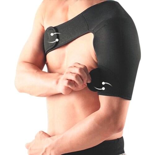 Adjustable Breathable Gym Sports Care Single Shoulder Support Back Brace Guard Strap Wrap Belt Band Pads Black Bandage Men&Women