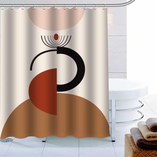 Modern Geometric Vector Backgrounds Shower Curtain Waterproof Mildew Proof Bath Curtain Polyester Fabric Bathroom Curtain 0603