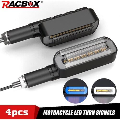 Motorcycle LED Turn Signal Light Daytime Running Light Blue White Waterproof Motorcycle Lamp Flashing Rear Brake Light DRL