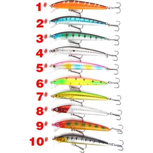 10Pcs Sinking Wobblers Bionic Fishing Lures Hook Fake Crank Bait Hard Artificial Bait For Fishing Tackle Fish Accessories X39A