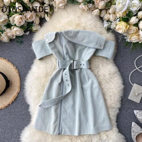 DIOSA VIDE design sense zipper sexy strapless tube top short waist slimming new dress in early summer 2020