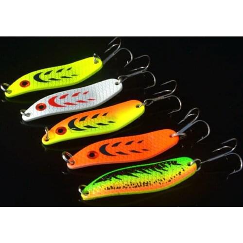 10PCS Colorful Fishing Fish Spoon Lure Hook Spinner baits 7g 10g