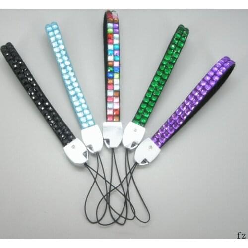 100 Pcs Crystal Rhinestone Cellphone Lanyard Neck Straps Bling ID Badge Key Holder