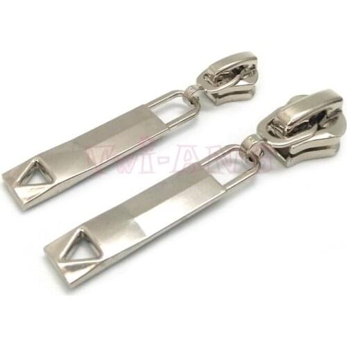 20pcs/lot, Silver Color 5# & 8# Zipper Sliders with Hollowed Triangular Shape on the Zipper Pull