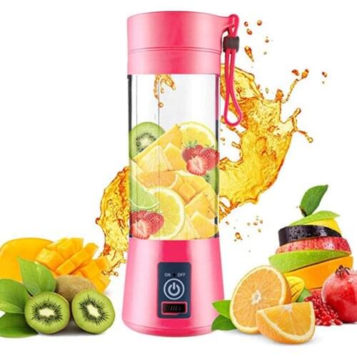 380ml 6 Blades Mini USB Rechargeable Portable Electric Fruit Juicer Smoothie Maker Blender Machine Sports Bottle Juicing Cup