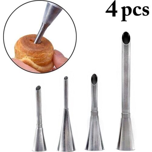 4pcs/set Decorating Tip Stainless Steel Icing Nozzle Pastry Tip Piping Tip For Puff DIY Cake Decoration Cake Maker Tools