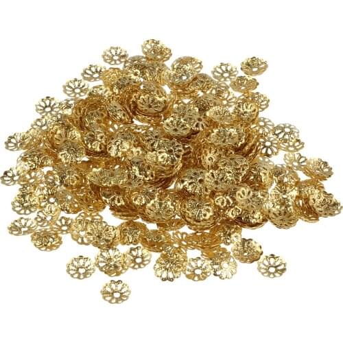 500pcs 6mm Gold Tone Flower Bead Caps for Jewelry Making