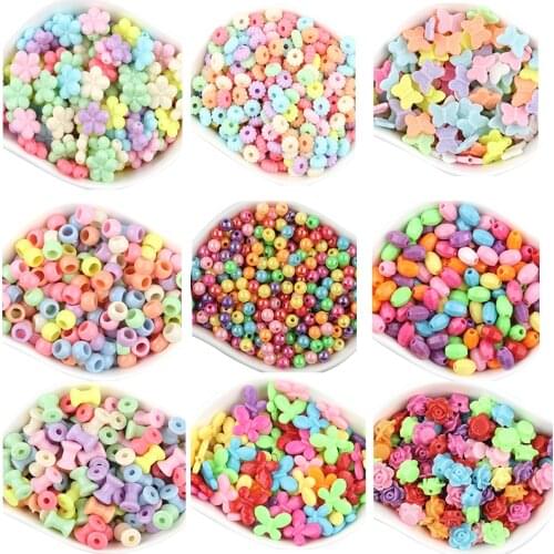 50pcs Multicolor Crown Loose Beads Children Plastic Spacer Beads For Jewelry Making Kids Toy Necklace Bracelet Diy Accessories