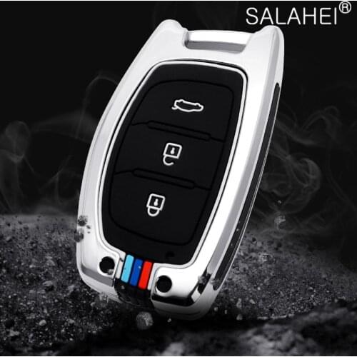 Zinc Alloy + Silica Gel Car Key Case Cover Bag For Hyundai Verna Sonata Elantra Tucson Auto Creta I10 I20 Santa Fe2016 2017 2018