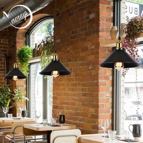 Retro Industrial Decoration Black Creative Pendant Lights LED Loft Master Bedroom Kitchen Bar Restaurant Cafe Iron Pendant Lamp