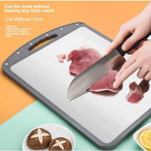 304 Stainless Steel Double-sided Thickened Chopping Board Multifunctional Kitchen Non-slip Anti-mold Chopping Board Chopping