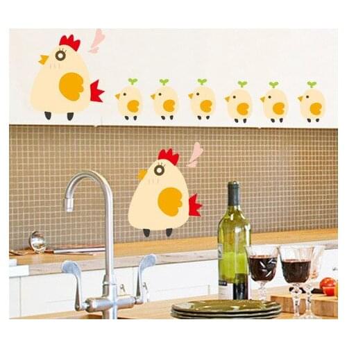 Chicken Mother with Chick Wall Sticker Kids Baby Rooms Home Decoration Mural Decals Nursery Cartoon Animals Stickers Wallpaper