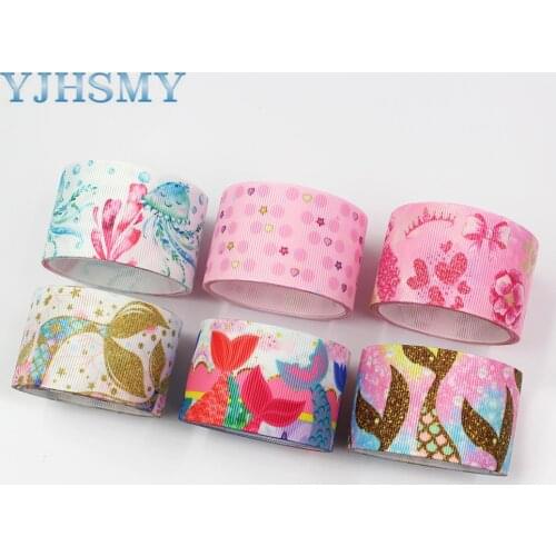 L-20707-644 1-1/2” Mermaid Butterfly print Pattern Ribbon , 5 yards DIY handmade hair accessories Material , Bow Decoration
