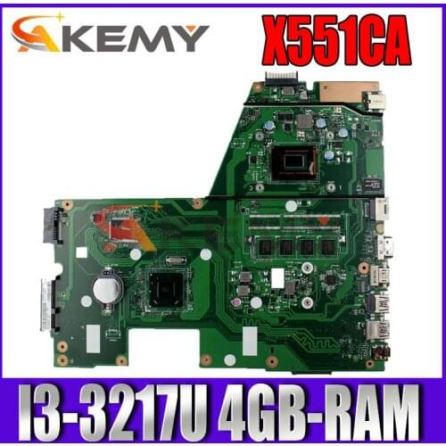 Akemy X551CA Laptop motherboard for ASUS X551CAP X551C original mainboard I3-3217U 4GB-RAM 1xSlot