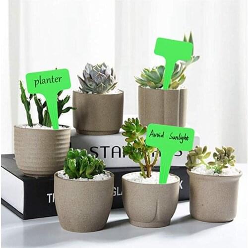 50pcs/lot 2.3'' x 4'' Re-usable Waterproof Plastic Plant T-Type Tags Markers Garden Stakes Nursery Garden Plant Labels