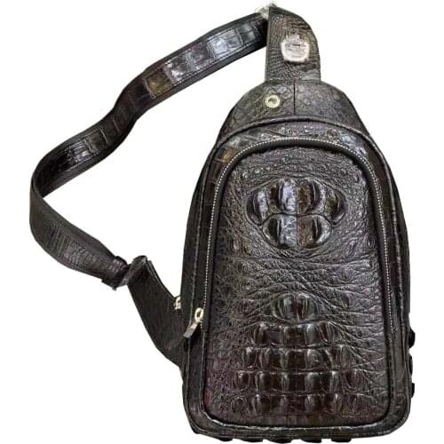 Fanzunxing new men chest bag male crocodile leather bag male crocodile bag fashion men bag single shoulder bag