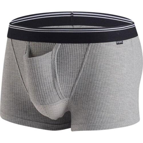 Underwear Men Boxer Shorts Modal Scrotum Mesh Breathable Youth Boxershorts Big Penis Pouch Separate Sexy Male Underpants Panties