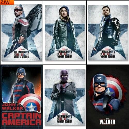 Diamond Painting Marvel Falcon and Winter Soldier Diamond Mosaic Diamond Embroidery Home Decor Cross Stitch Kits Disney