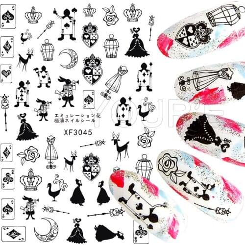 Nail Decals Poker Kingdom Sticker for Nail Self-adhesive Leopard Queen DIY Sticker Decal Manicure for Nail Sticker Design Tips