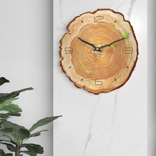 12 Inch Creative Art Design Wall Clock Annual Ring Quartz Wood Grain Modern Silent Living Room Bedroom Home Decoration