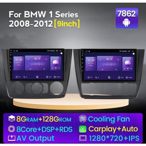 NaviFly 6GB+128GB Cooling Fan Android 11 Car GPS Radio Player For BMW 1-Series 1 Series E88 E82 E81 E87 2004-2011 4GLTE WIFI