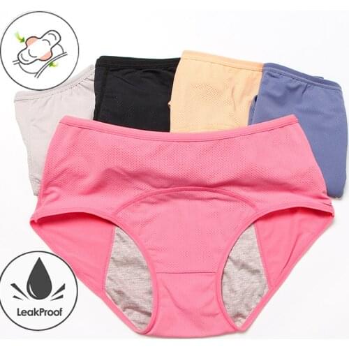 Leak Proof Menstrual Panties Physiological Pants Women Underwear Period Cotton Waterproof Briefs Plus Size Female Lingerie