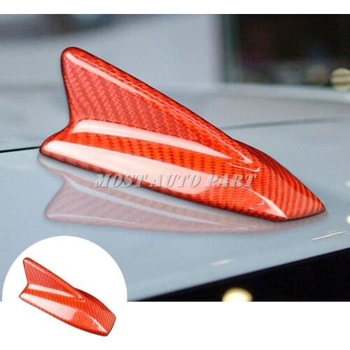 Real Carbon Fiber Exterior Car Roof Shark Fin Antenna Cover Trim For Lexus IS 300C 2009-2011 Red/Black