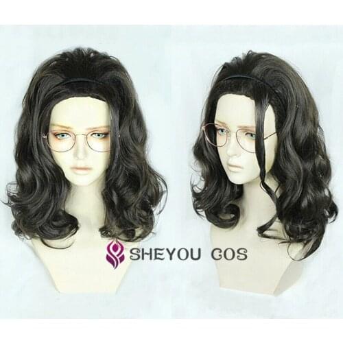 New Nicoletta Goldstein Nikoretta Cosplay Wig Short Black Hair Cosplay Costumes Cos Hair Wigs (not include glasses)